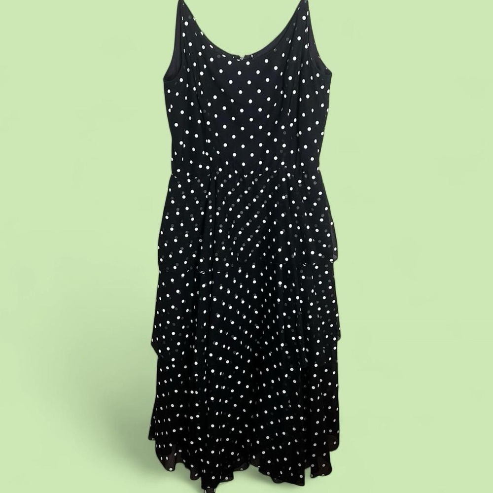 Elegant Black Polka Dot Dress